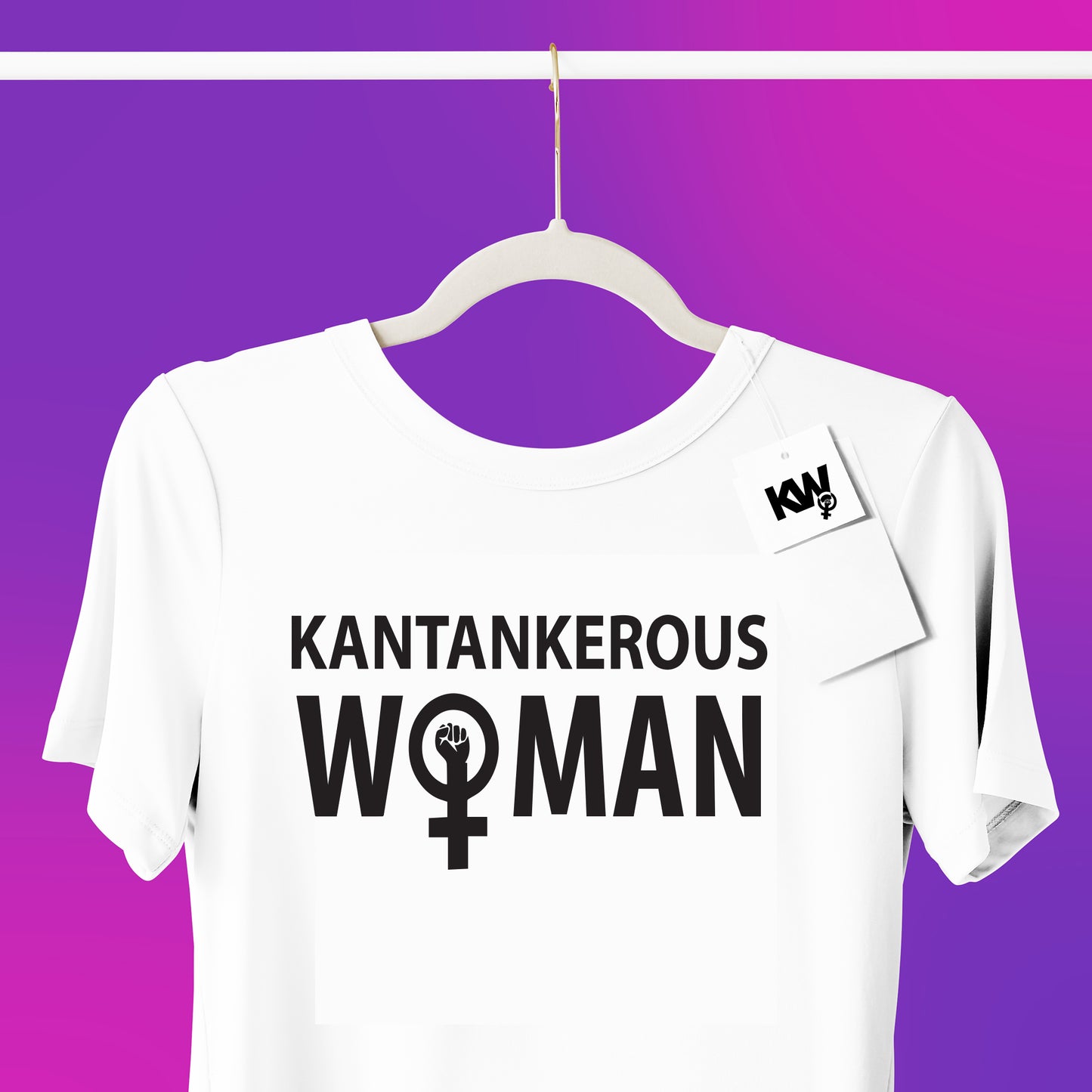T-Shirt with “KANTANKEROUS WOMAN” hand screenprint.
