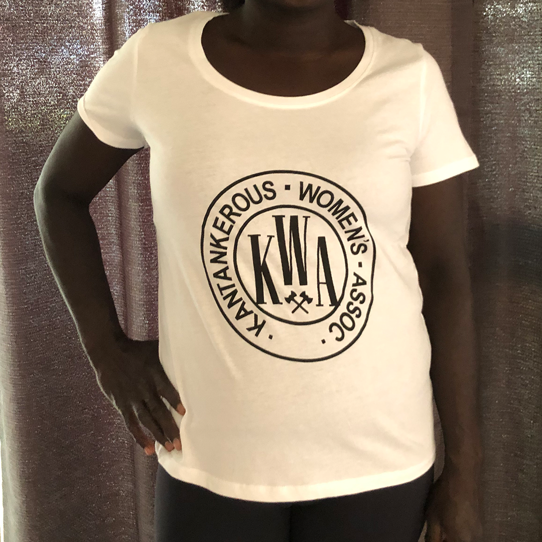 T-Shirt with "KANTANKEROUS WOMENS ASSOC" hand screenprint.