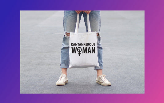Cotton Tote with “KANTANKEROUS WOMAN”hand screenprint.
