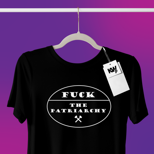 T-Shirt with "FUCK THE PATRIARCHY" hand screenprint